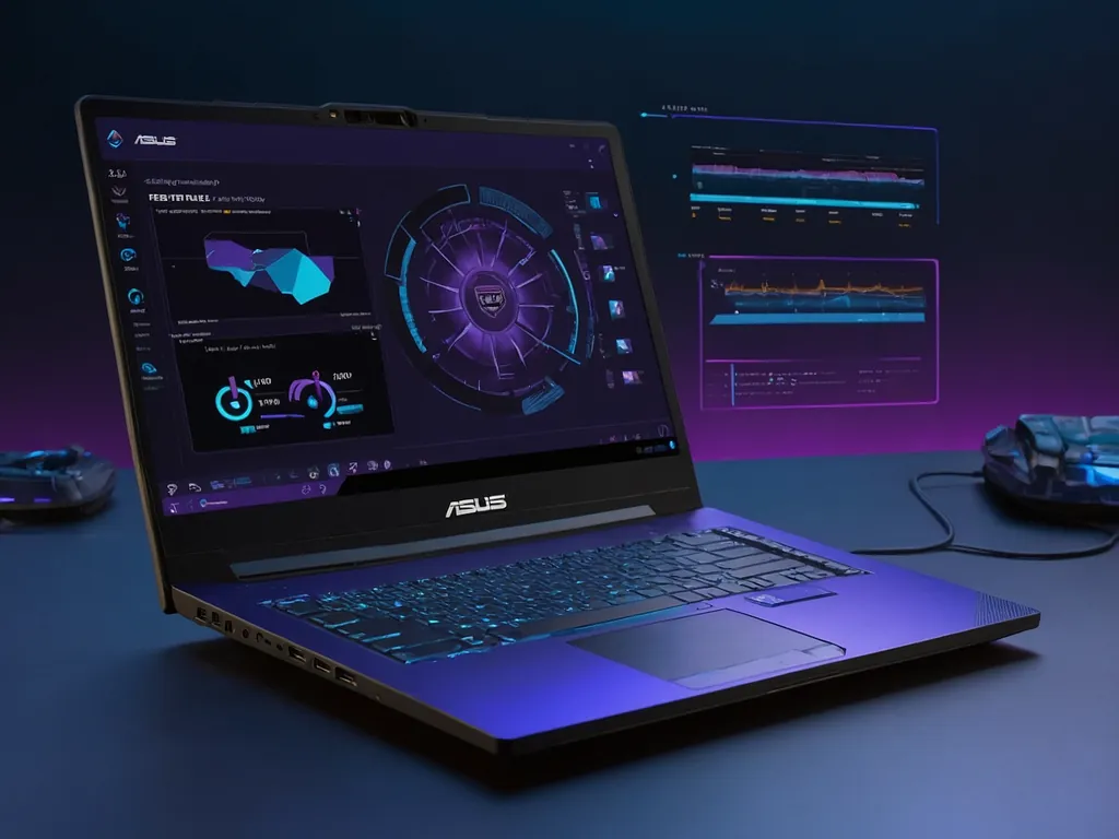 Asus Tuf Gaming A16 Fa607n-Ugrl068w dari sudut samping menunjukkan desain TUF yang kokoh