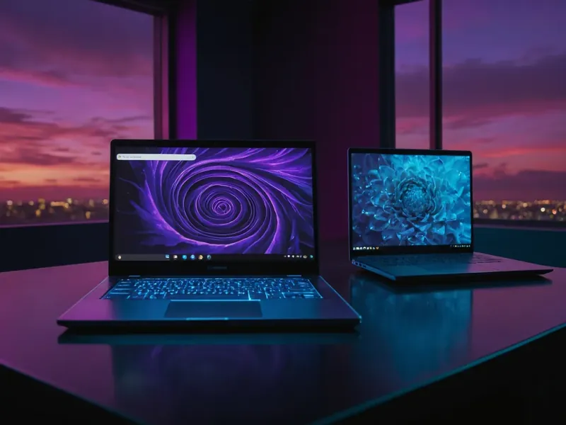 Chromebook dan Windows laptop bersebelahan untuk perbandingan pelajar Malaysia 2026