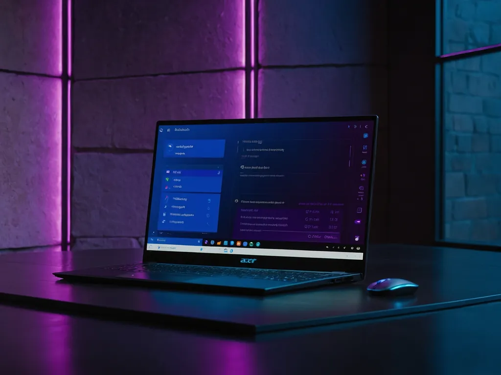 Tetikus wayar dengan USB dongle dan bateri AA di sebelah laptop terbuka