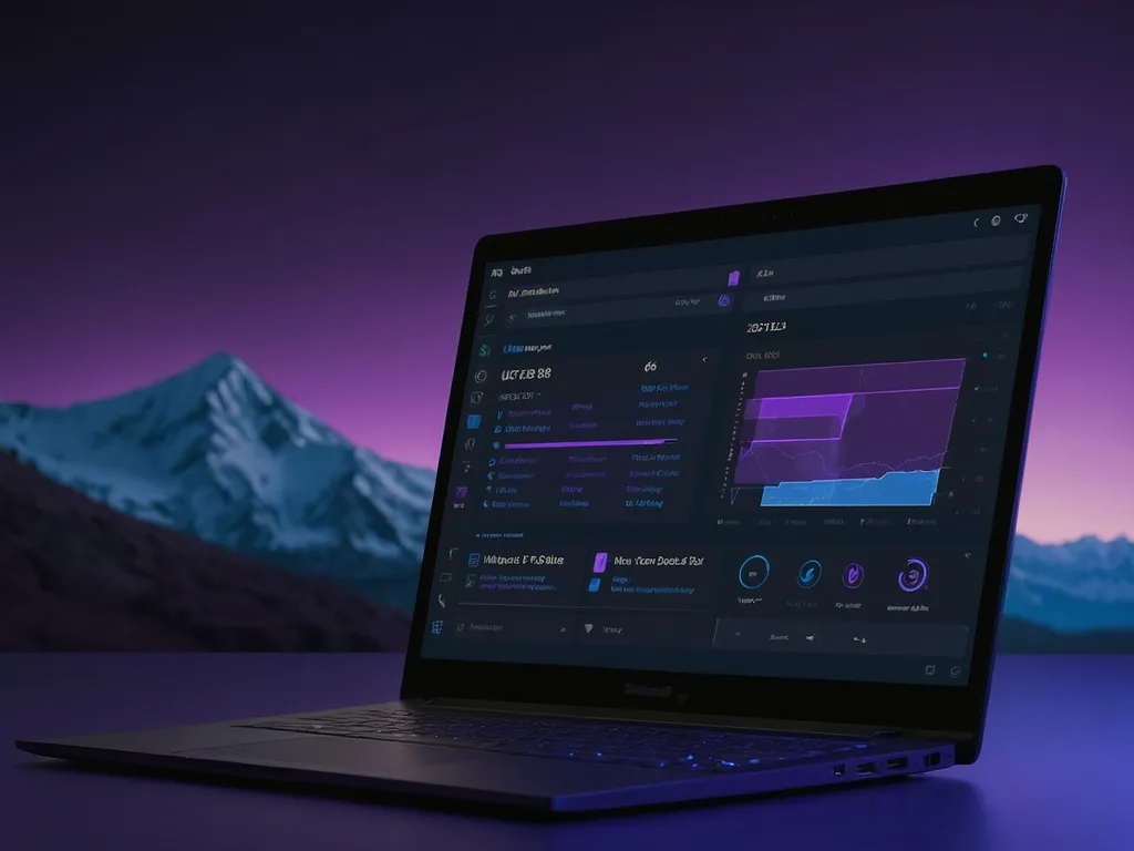 Laptop menunjukkan tetapan kuasa dan mod battery saver pada skrin Windows