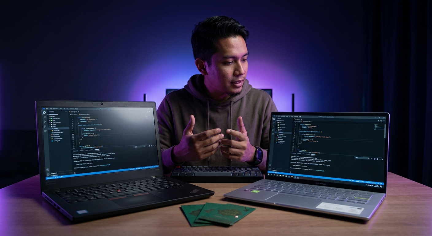 Laptop bonus Raya untuk programmer 2026 dengan spesifikasi tinggi untuk coding dan development