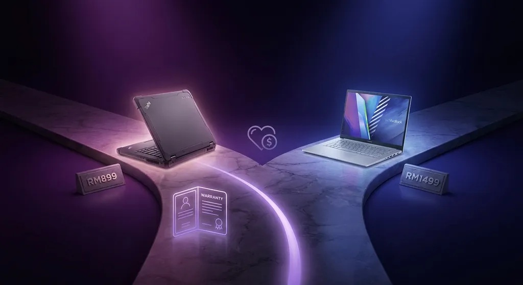 Grafik perbandingan daya tahan bateri laptop murah berbagai jenama di Malaysia