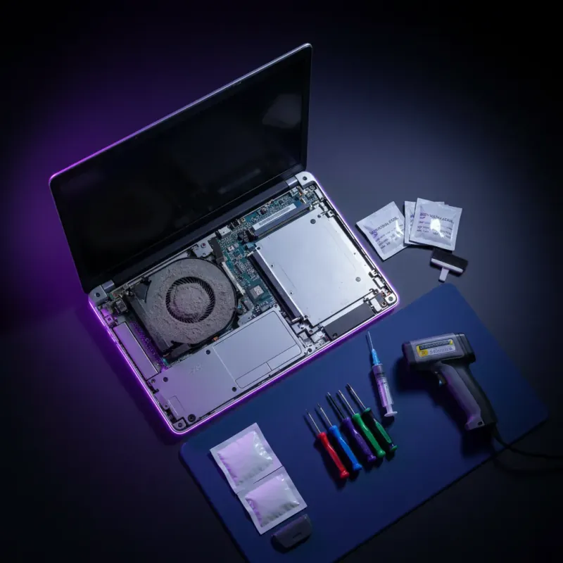 Laptop dengan kipas pendingin aktif menunjukkan masalah overheating di iklim Malaysia yang panas