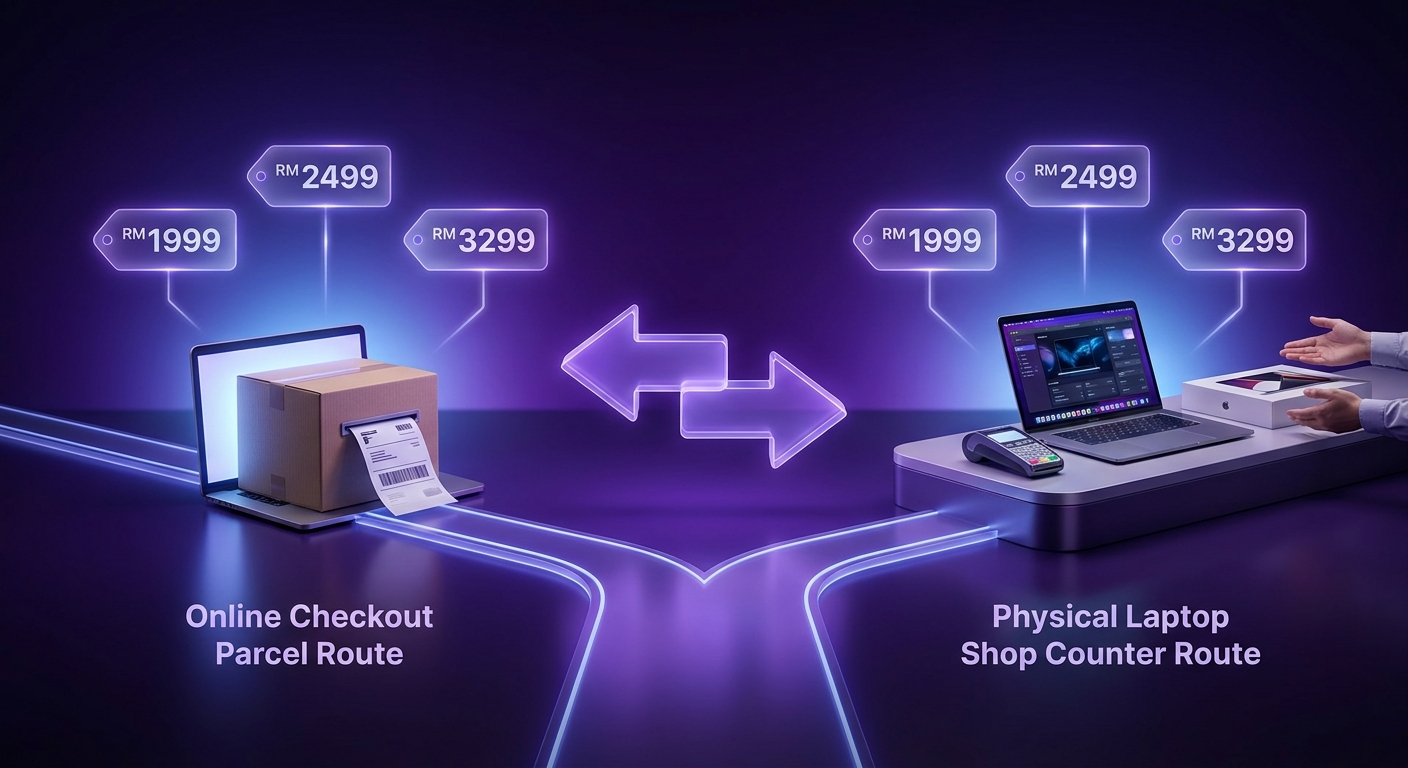 Perbandingan pengalaman belanja online vs offline untuk laptop promo CNY 2026