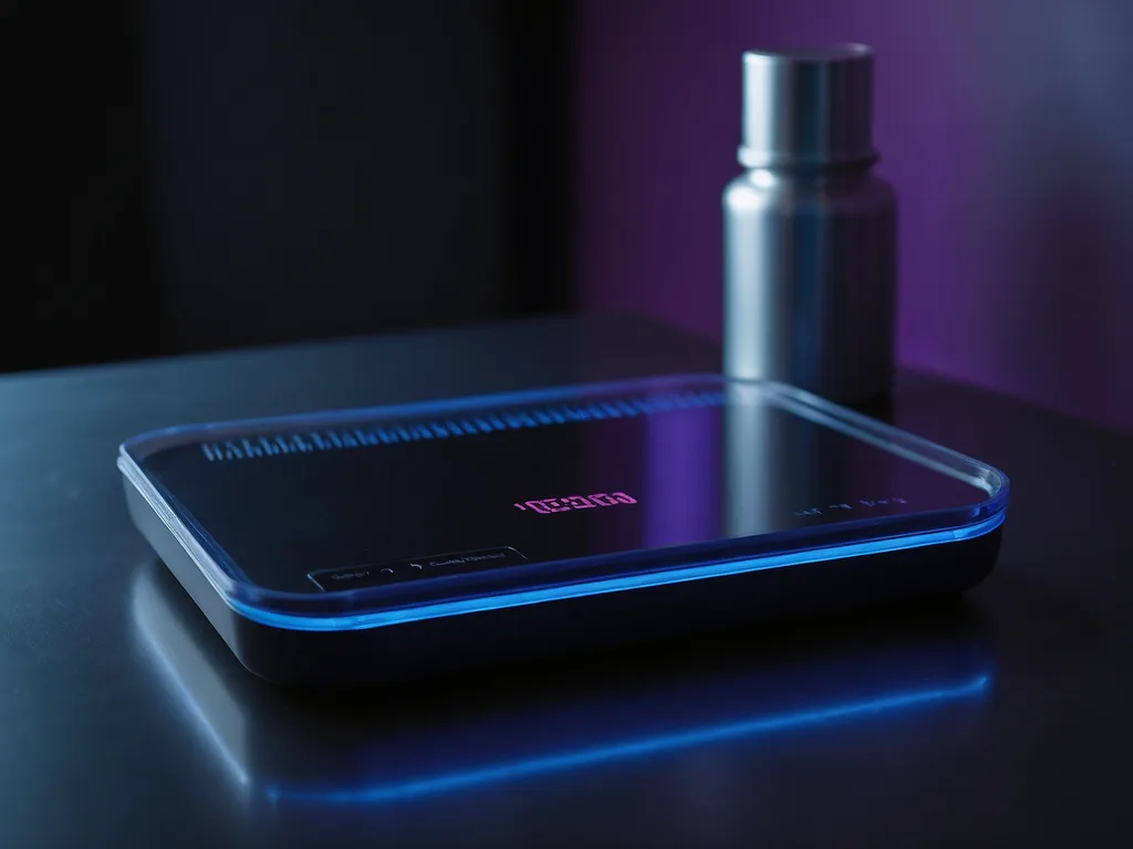 Timbangan digital menunjukkan berat laptop pelajar 1.24 kg