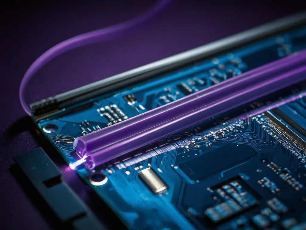 Kabel ribbon display laptop yang disambungkan ke panel LCD, close-up pada connector