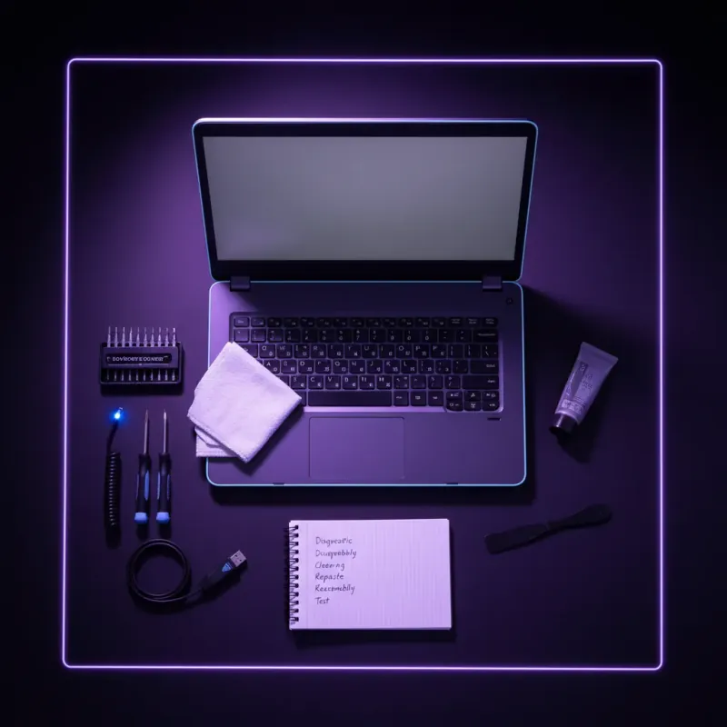 Laptop dengan simbol loading lambat menunjukkan tanda-tanda performa rendah