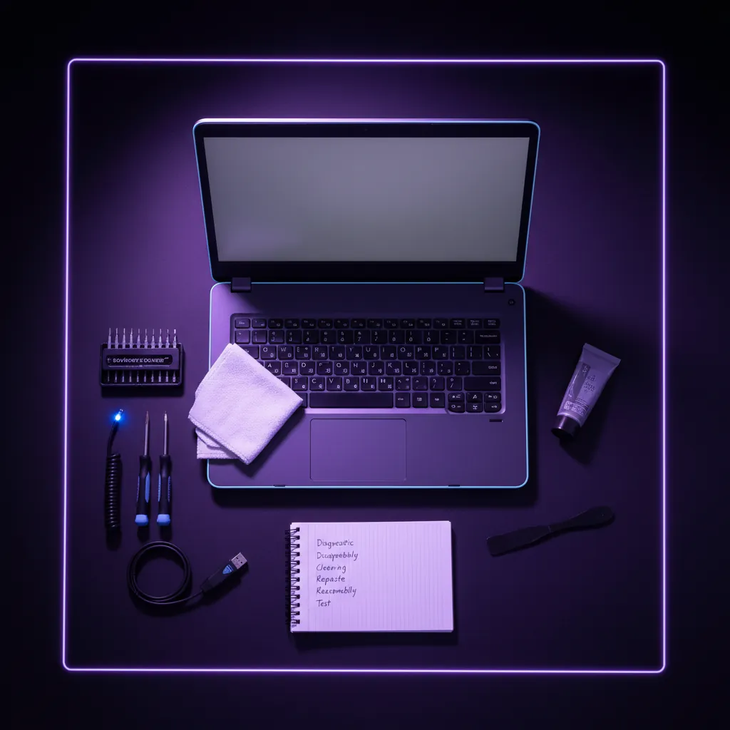 Laptop dengan simbol loading lambat menunjukkan tanda-tanda performa rendah