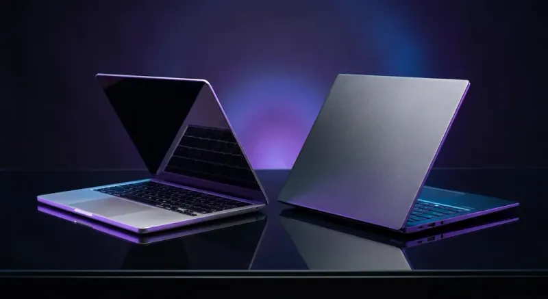 Koleksi laptop ultraportable 2026 dengan desain nipis dan ringan di atas meja kerja modern