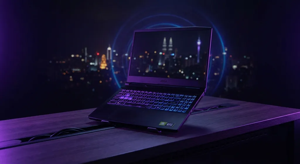 MSI Katana Gaming laptop dengan layar QHD 165Hz dan keyboard RGB gaming