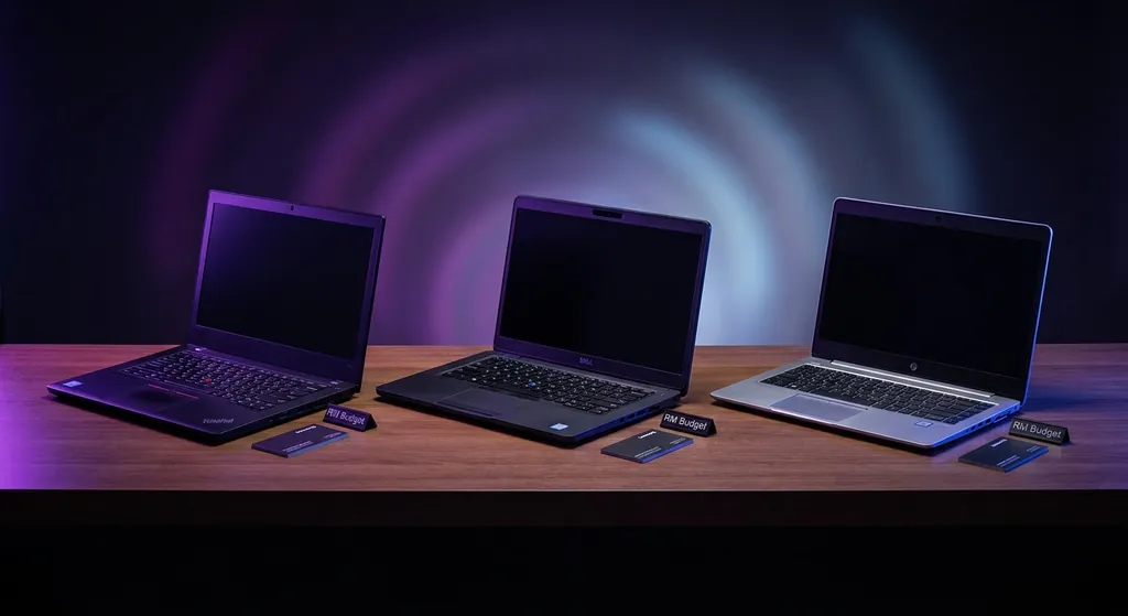 Refurbished laptops Malaysia Grade A certified devices with warranty displayed