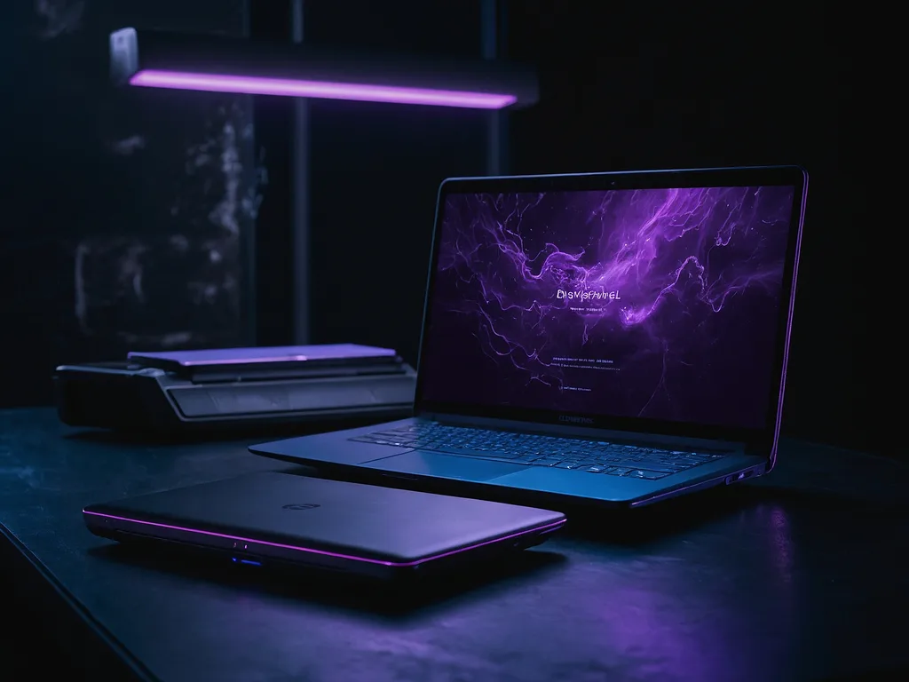 Dua laptop bersebelahan, satu dengan jari menyentuh paparan touchscreen dan satu dengan paparan matte bukan sentuh